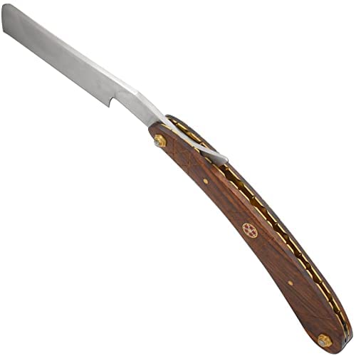 Straight Razor | Straight Edge-Razor Red Wood & Bone Handle- Sharp | High Hardness Stainless Steel Cutthroat Straight Edge Blade | Barber Razor (221)