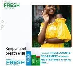 3 Pack of Pretty Fresh Instant Breath Freshener Mouth Spray Fresh Mint,Fights Bad Breath.