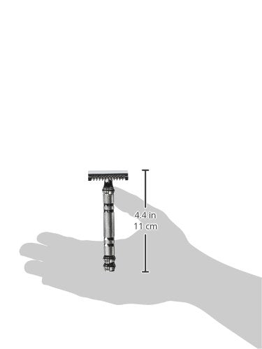 Parker Open Comb Double Edge Safety Razor – Heavyweight Chrome Handle for Closer Shaves – Includes 5 Razor Blades – Ideal for Men with Thick or Coarse Beards (24C-Chrome)