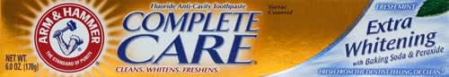 ARM & HAMMER Complete Care Toothpaste, Teeth Whitening Toothpaste, Fluoride, Whole Mouth Protection, Fresh Mint Flavor, 6.0 oz (Pack of 1)