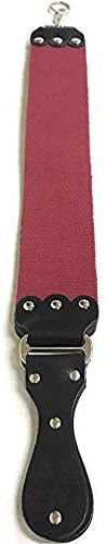 GENTS Professional 3″ x 26″ Straight Razor Strop - Premium Genuine Leather & Canvas Barber Strop with Stainless Steel Hook - Traditional Wet Shaving Razor Sharpener