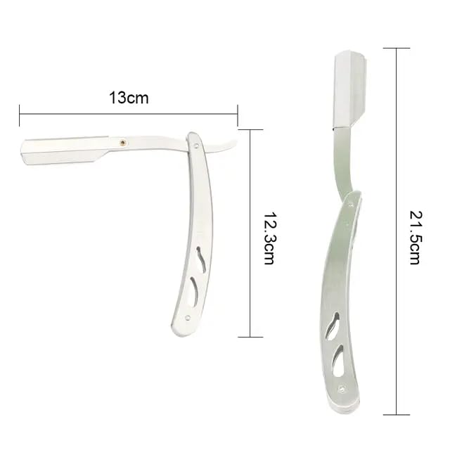 Straight Edge Barber Razor for Close Shaving - Professional Straight Blade Razor for Men (Silver)