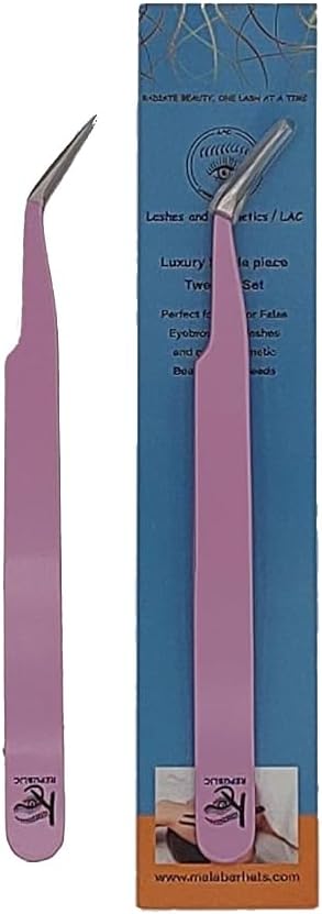 Violet Curved Professional Tweezer Great For Eyebrow, Eyelash, Facial, Ear, Nose & Ingrown Hair Remover Treatment. Make Perfect Eyebrow Shapes (Violet)