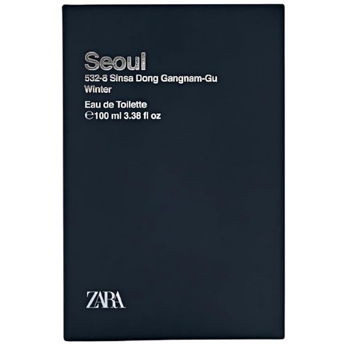 Zara Seoul Winter Perfume for Men Fresh Tangerine Apple Orange Blossom Warm Amber and Woods Scent Eau de Toilette 100ml (3.38 fl. oz.)