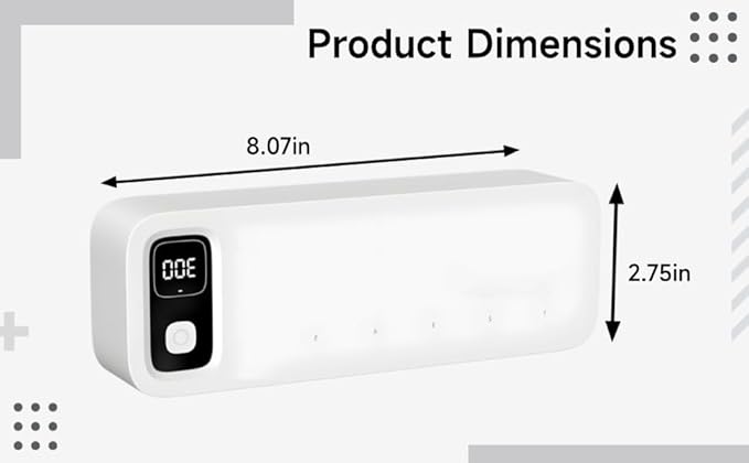 5-Slot Toothbrush Sterilizer, Sunshine-C Wall Mount Bathroom Sanitizer With Digital Display, Rechargeable 2000Mah Battery