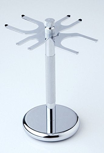 Shaving Brush and Safety Razor Stands by Shave Classic (2 Razors and 2 Brushes, Stainless Steel)