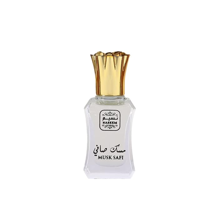 Naseem Musk Safi Perfume Oil 12ml - Premium Eau De Parfum for Men & Women - Long Lasting Fragrance with Subtle Woody, Amber, and Sandalwood Notes, Alcohol-Free Arabian Scent for All Occasions
