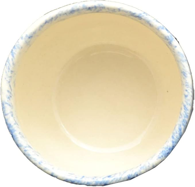 ETROVES Ceramic Shaving Bowl | Scuttle Leather Bowl for Men, Easy Leather Soap Bowl, 4 Inch, White Blue