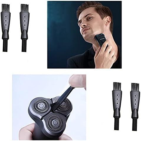 60PCS Men's Electric Shavers Cleaning Brush Double-Sided Shavers Brush Hair Brush Cleaner Tool Tiny Multi-Function Beard Brush Kit (Black)