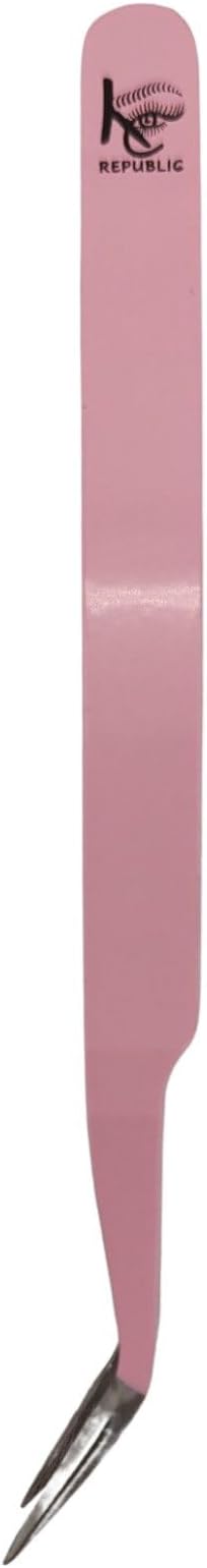 Pink Curved Professional Tweezer Great For Eyebrow, Eyelash, Facial, Ear, Nose & Ingrown Hair Remover Treatment. Make Perfect Eyebrow Shapes (Pink)