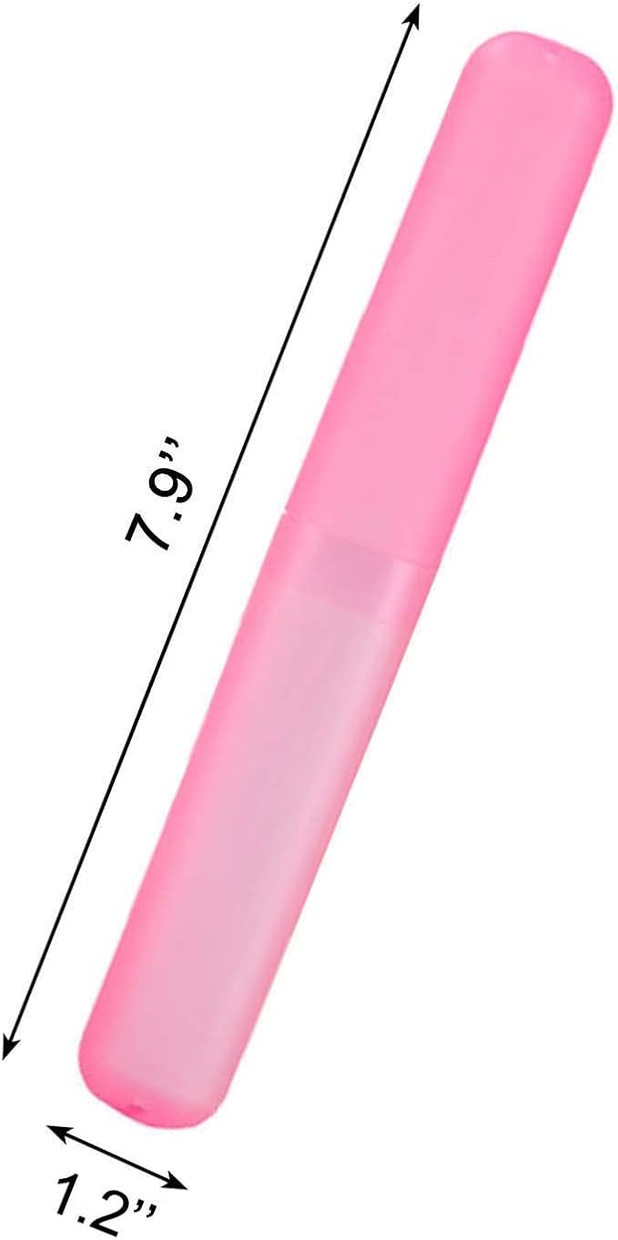 Medsuo 4pcs Plastic Toothbrush Case Travel Cover Holder Storage (Pink, Blue, Green and White)