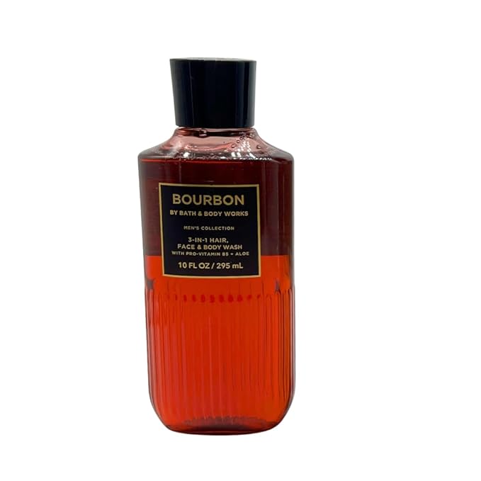 Bath & Body Works BOURBON, NOIR, OCEAN Men's Collection 3-in-1 Hair, Face & Body Wash 3-piece Gift Set with a Blue Bow for Holidays - 10 fl oz each