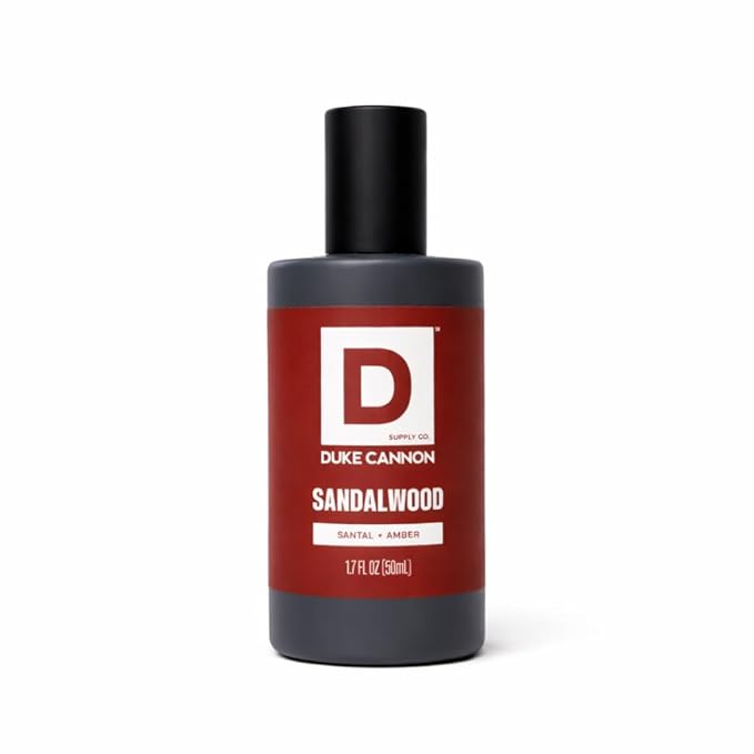 Duke Cannon Proper Cologne for Men, Sandalwood (Santal + Amber), Long-Lasting Eau de Parfum, 1.7 fl oz