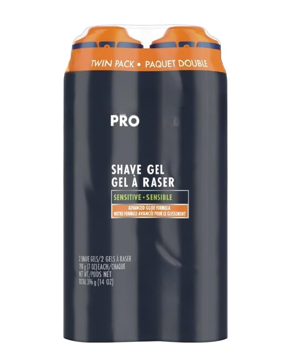 Pro Shaving Gel for Men, Fragrance Free, Twin Pack, 14 oz