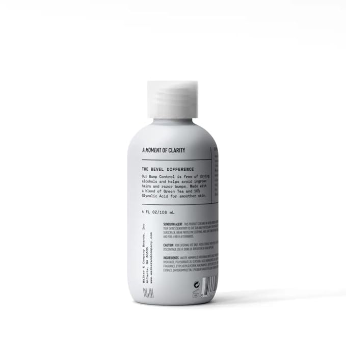 Bevel Essentials Post Shave Bump Control After Shave Cream with Green Tea and Glycolic Acid to Help Avoid Ingrown Hairs and Reduce Razor Bumps, 4 Fl Oz