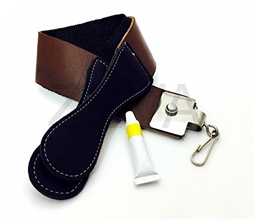 MEN'S BARBER STRAIGHT RAZOR LEATHER SHARPENING STROP/STRAP & DOVO PASTE USA
