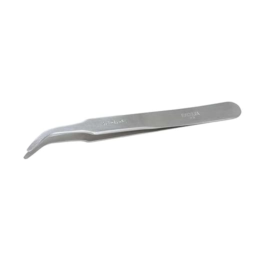 Excelta 2AB-SA-PI Tweezer, Curved Tapered Duckbilled, 4.5" Overall Length, Stainless/Anti-Magnetic