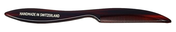 #95 Handmade Narrow Tooth Mustache Beard Comb Small Tortoise Havana Acetate Thick Coarse Fine Short Pocket Sized Facial Hair Grooming Tangle Free Beard Straightener Growth Care Styling Wet Comb