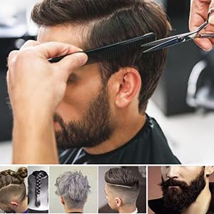 (6 Pack) 5" Pocket Hair Comb Beard & Mustache Combs for Men's Hair Beard Mustache and Sideburns