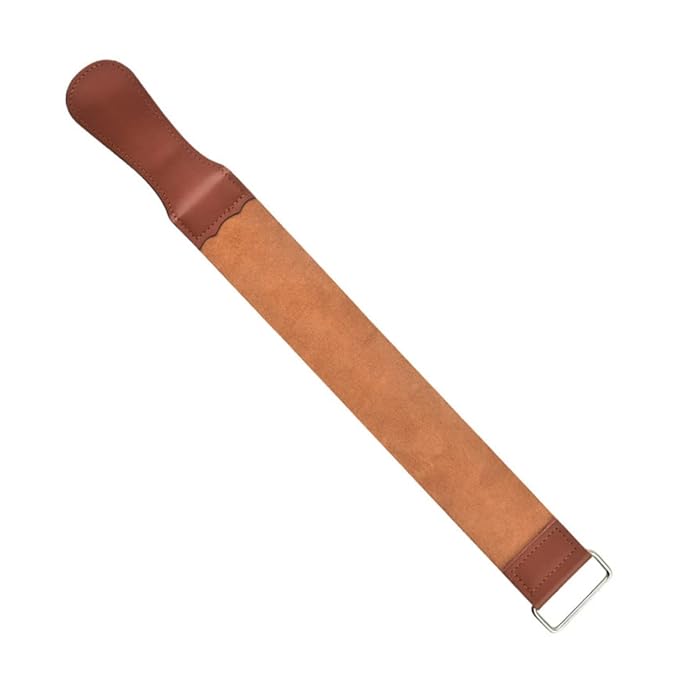 Straight Strop Dual-sided Artificial Leather Sharpening Strap for Manual Shaver for Home and Barber Shop Use Practical Hair Removal Tool Hanging Eyelet