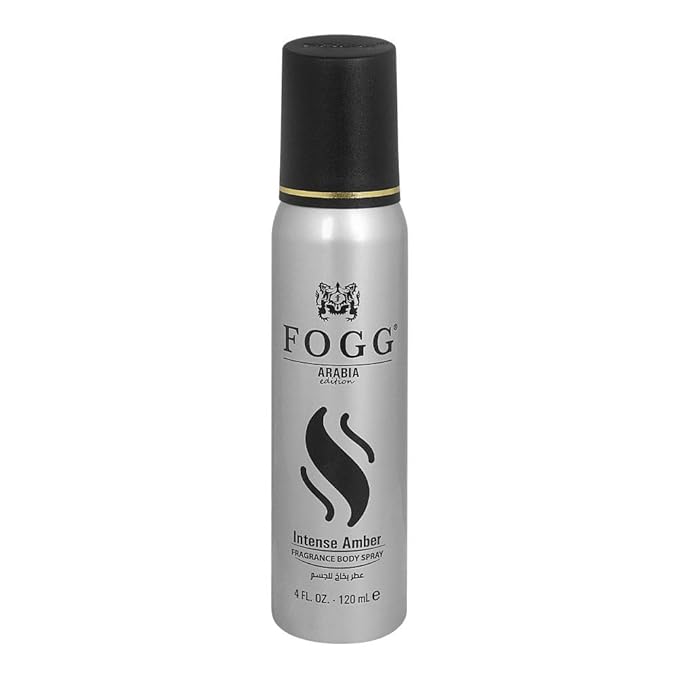 Fogg Intense Amber Amber Woody Fragrance Body Spray - Arabian Perfume Body Spray for Men - Opening Notes of Apple, Bergamot, and Lime - 4 oz