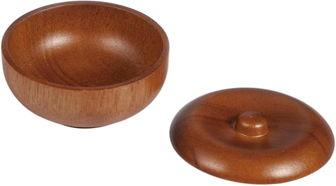 Wooden Shaving Bowl with Lid, Shaving Soap & Cream Bowl for Men Classic Style Easy to Lather Fits Wet Shaving (5#)