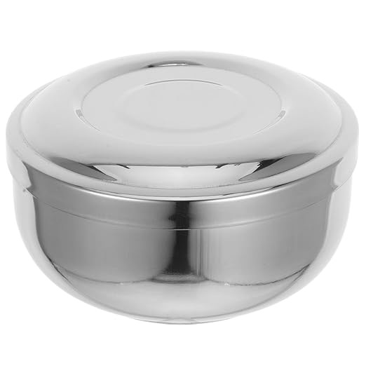 OUNONA Stainless Steel Shaving Soap Bowl for Men Compact Shaving Mug with Lid for Travel Efficient Foam Management and Elegant Design