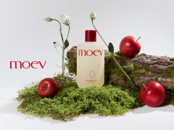 MOEV ANNURCATIN Shampoo | Korean Apple Hair Care for Strength and Volume in Thinning Hair | Adds Lift | Paraben-Free | Suitable for All Hair Types (10.14 fl.oz, Apple & Vanilla)