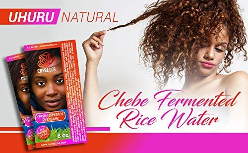 Uhuru Naturals Chebe Fermented Rice Water - Natural Hair Conditioner, Moisturizer & Detangler - Hair Fall Prevention, Growth & Repair For Men & Women (4 oz)