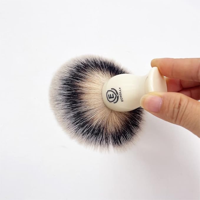 Premium Mens Shaving Brushes by Echolly-NO Shedding Bristle Shaving Brush for Men-Smooth Acrylic Handle Legacy Shave Brush-Rich and Fast Lather Shaving Cream Brush Dad Gifts for Fathers Day
