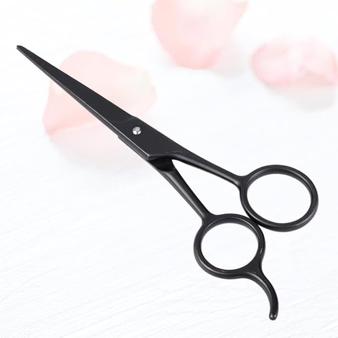 Beaupretty Stainless Steel Beard Scissors and Eyebrow Trimming Scissors Black for Men Facial Hair Grooming and Mustache Care Daily Use