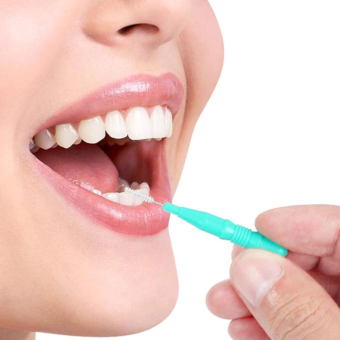 ewinever 50 Count Interdental Brush,Toothpicks Tooth Flossing Head Oral Dental Hygiene Brush,Teeth Cleaner Dental Floss Stick Tooth Cleaning Tool (3 Sizes-50PCS)