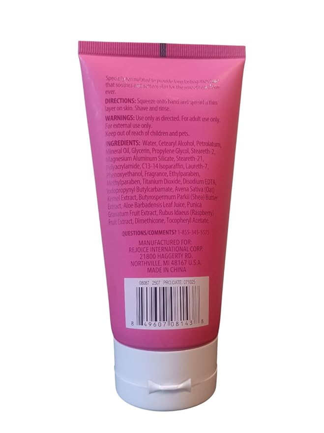 Super Smooth Shave cream, advanced moisturizing formula with shea butter and aloe, pomegranate raspberry, 6 fl oz.