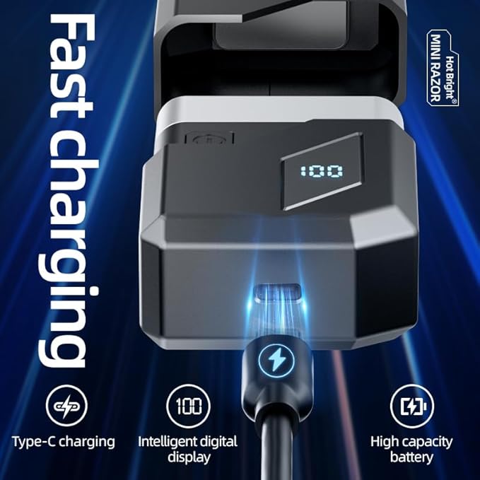 Electric Foil Shavers for Men, Waterproof Cordless Beard Trimmer with LED Display & Type-C Fast Charge, Portable Travel Electric Razor for Face, Gifts for Dad Him (Silver)