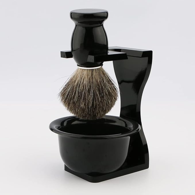 lasenersm 1 Piece Acrylic Shaving Brush and Razor Holder Shave Brush Stand Beard Brush Holder Razor Stand Razor Brush Holder for Razor Storage Men's Shaving Tool(Black)