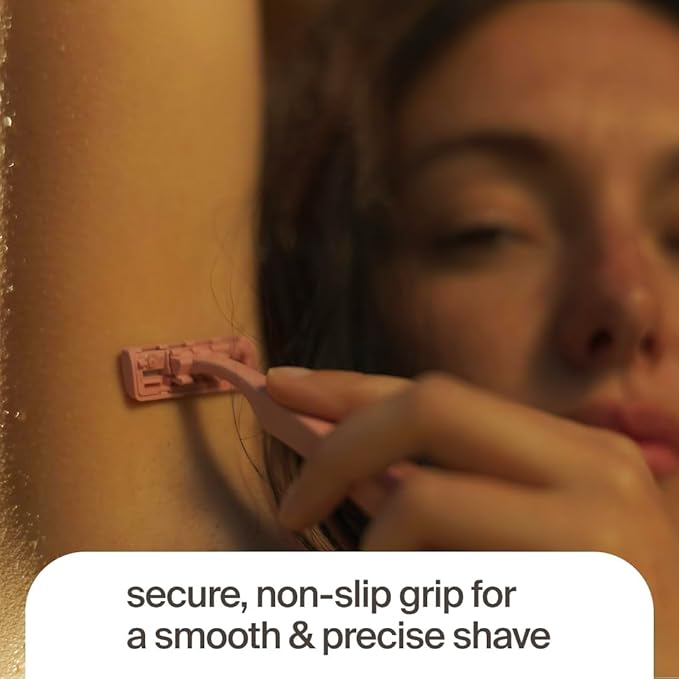 Plastic-Free Disposable Razors – 20 pieces, 3 blades – Sustainable shaving for a zero-waste routine (Rosé)
