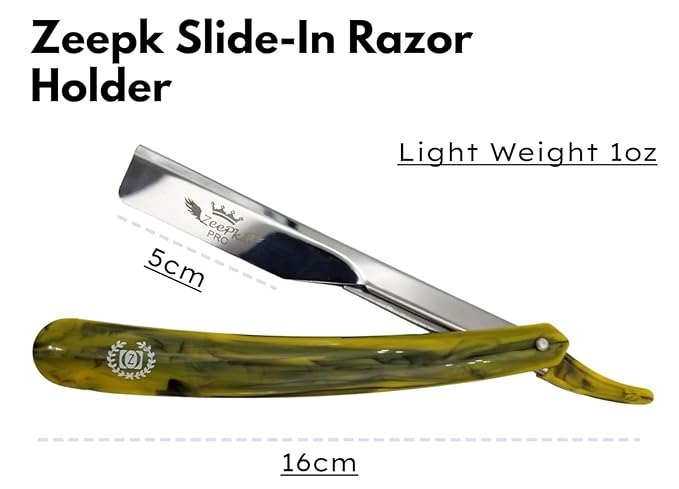 Shaving Razor Expose/Exposed Blade – Zeepk Navaja para Principiantes con 10 Blades – Barber Straight Razor para Hombre con Mango Ergonómico – Kit de Afeitado Básico
