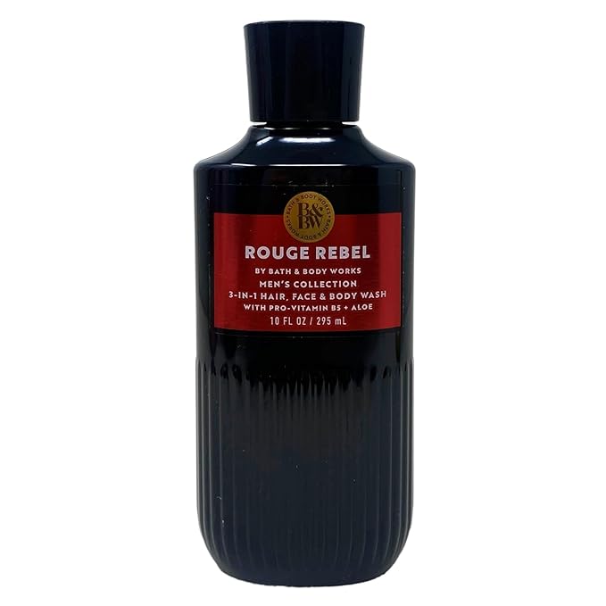 Bath and Body Works Rouge Rebel For Men 3-in-1 Hair, Face & Body Wash 10 oz - Full Size (Rouge Rebel)