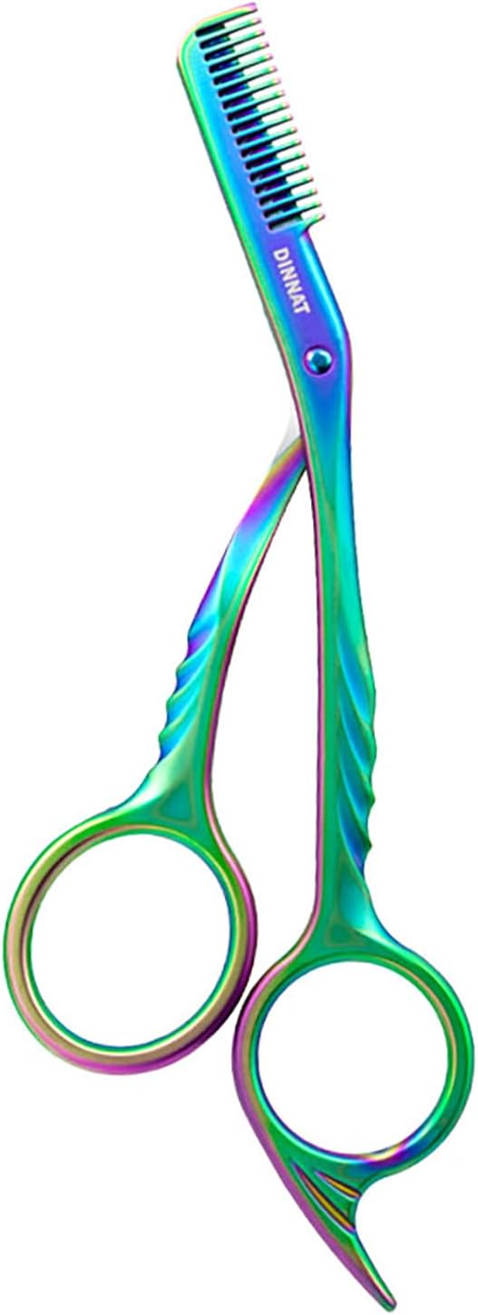 Eyebrow Trimming Scissors with Combs, Eyebrow Cutter Hair Removal Eyebrow Scissors,Eye brow razors, Eyebrow trimmer for women,Gifts For Men Women Stocking Stuffers (Rainbow)