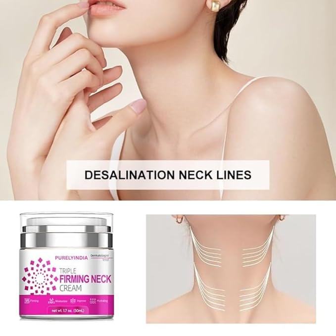 Anti-Aging Neck Cream | Retinol, Collagen & Peptides Triple Firming Moisturizer for Neck, Chin & Décolleté | Lifting & Tightening Cream, 1.7 oz