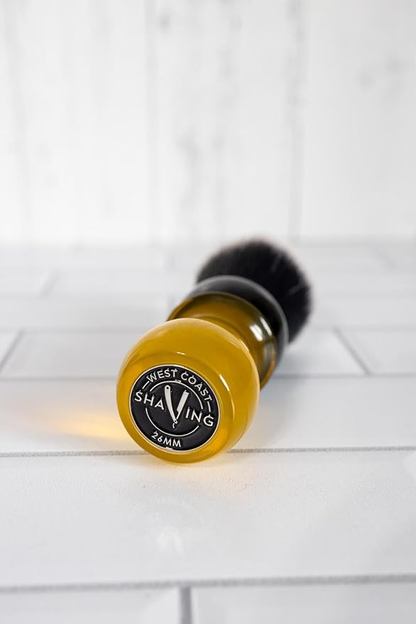 West Coast Shaving Two-Tone Tall Tuxedo Shaving Brush, Yellow & Black