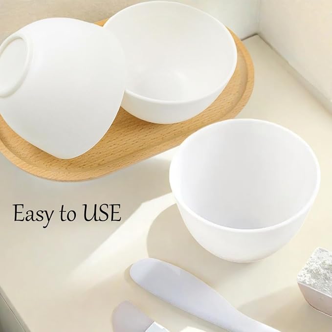 6 Pack Silicone Face Mask Mixing Bowls - Microwave & Freezer Safe, Non-Stick Esthetician Bowls for DIY Skincare, Clay Masks, Hair Color, 3.3-inch Esthetician Supplies(White)