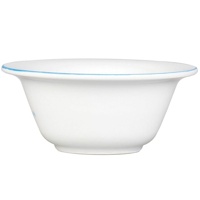 Fendrihan Porcelain Shaving Bowl, Hand-Painted Light Blue Rim