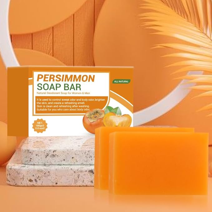 Persimmon Soap, for Body Odor,Natural Ingredients Japanese Persimmon Soaps,Natural Deodorant Soaps,for All Skin Types (2)
