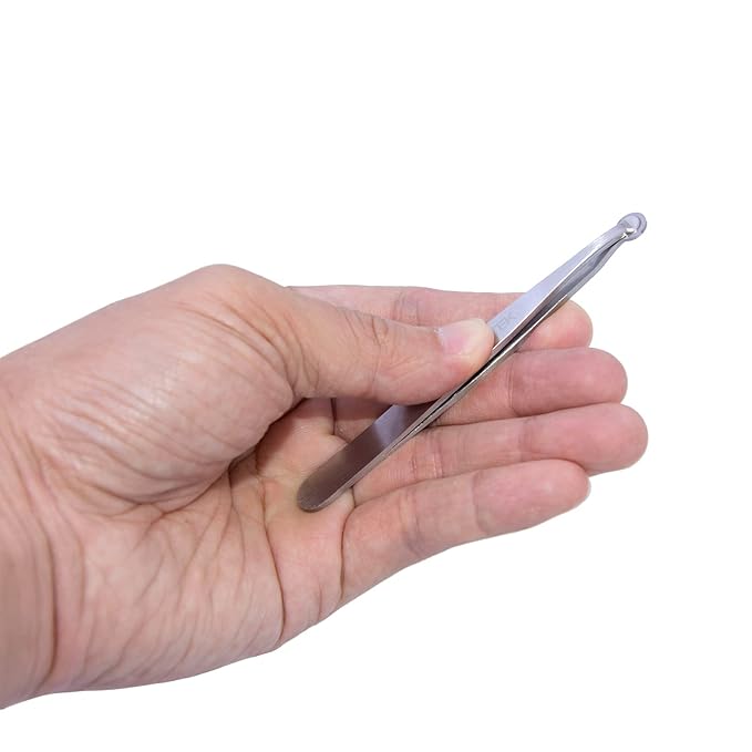 Nose Hair Trimming Cliper, Ear Hair Trimming Tweezers, Eyebrow Grooming Scissors, Stainless Steel, Safe Round-Headed