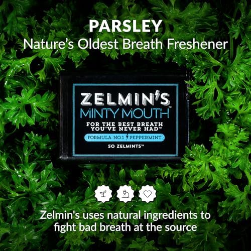 Zelmin's Minty Mouth Breath Freshener - (3 Pack) Long Lasting Bad Breath Treatment for Adults, Instant Freshness Helps with Dry Mouth, Natural Breath Mints for Travel, Alcohol-Free, Keto, Gluten-Free