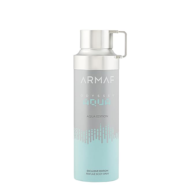 Armaf Odyssey Aqua – Citrus, Fresh, Aromatic, Woody – Perfume Body Spray for Men, 6.8 oz / 200 ml