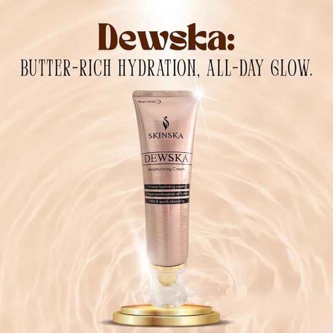 Dewska Moisturising Cream with Cocoa Butter, Shea Butter, Aloe Vera & Vitamin E, Daily Nourishing Face Cream for Soft & Smooth Skin Non-Greasy Moisturiser for Men & Women- 3.38 fl oz