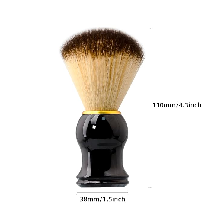 Grandslam Deluxe Shaving Kit for Men, 3 in 1 Shaving Set Includes Shaving Brush, Stainless Steel Shaving Bowl and Razor & Brush Holder, Black Set