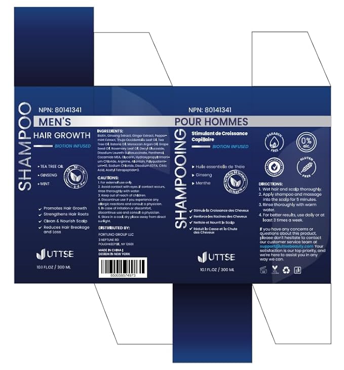 Biotion Hair Growth Shampoo for Men: Natural Thickening Shampoo with Tea Tree Oil Ginseng Mint for Hair Loss and Thinning Hair - 10.1 fl.oz, Dark Blue